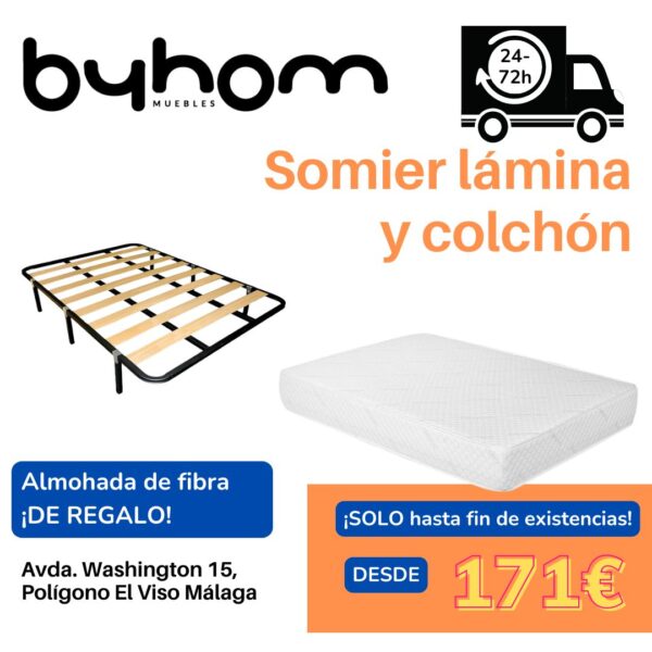 Pack somier lámina ancha y colchón ¡almohada de regalo!