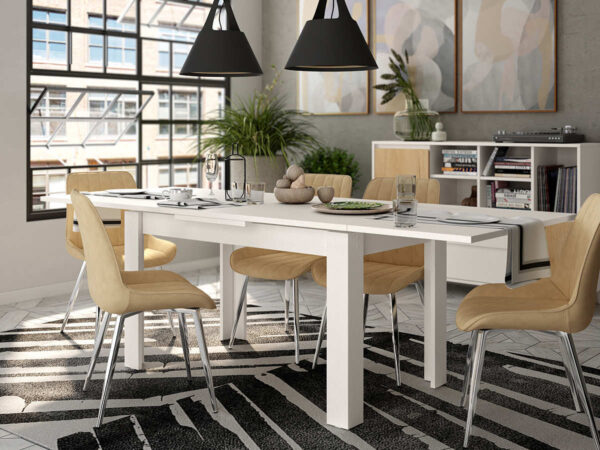 Mesa comedor extensible Kira soul blanco