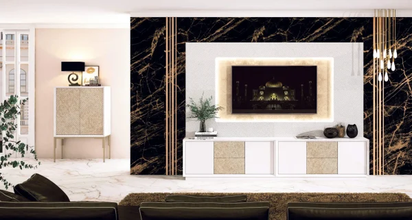 Mueble de salón marmolizado