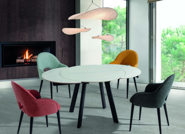 Mesa de comedor redonda extensible Eclipse