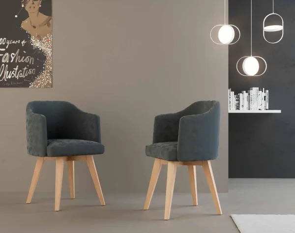 Sillón Rey Tapizado en Madera de Haya