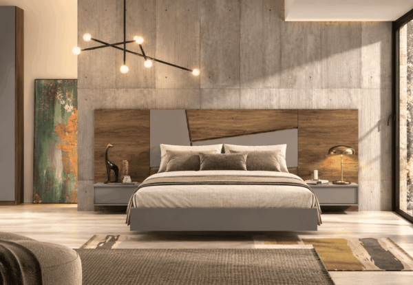 Dormitorio de matrimonio Castel con alas decorativas de 289 cm
