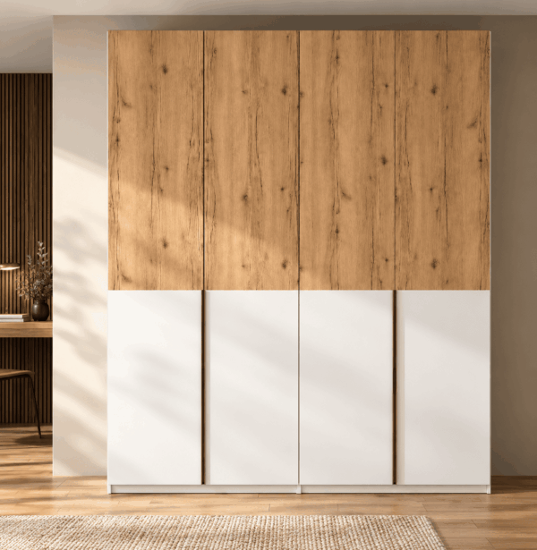Armario de dormitorio de 4 puertas batientes